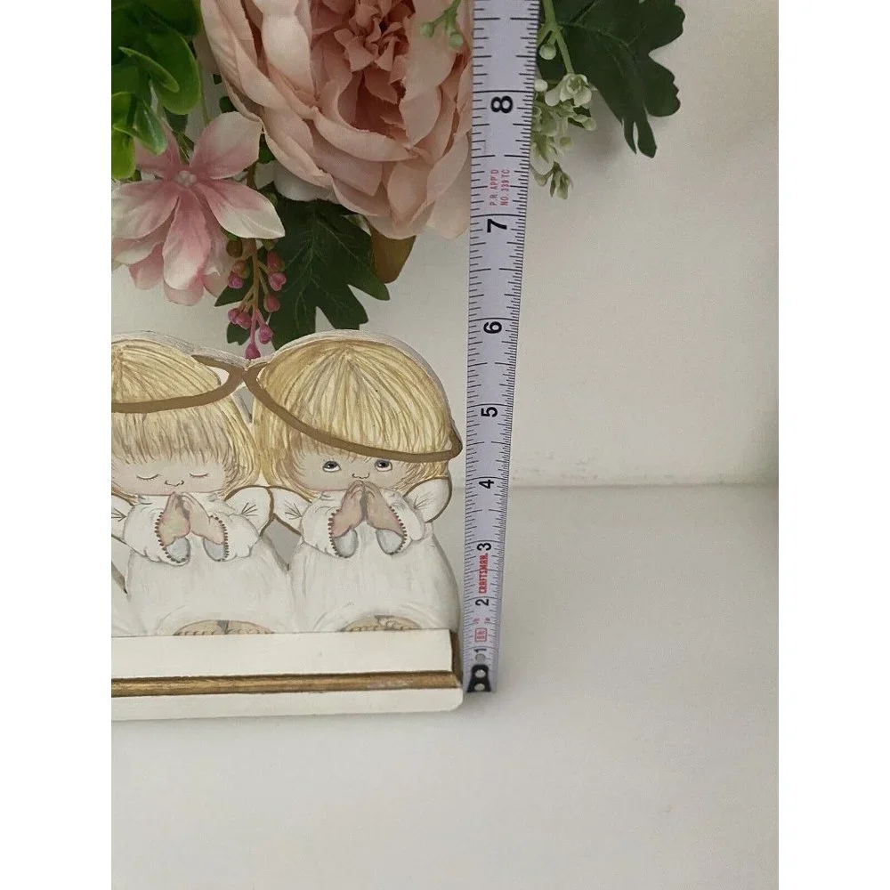 Hand Painted Wood Angels Hand Painted Standing Plaque 7